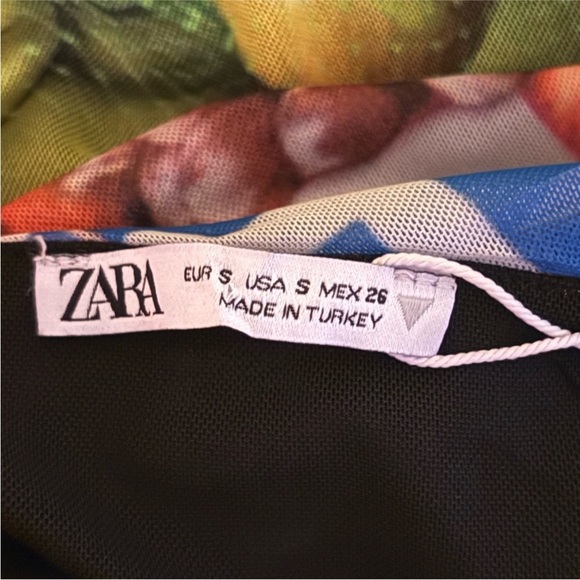Zara fruit mesh midi dress BLOGGERS FAVORITE! NWT - Picture 6 of 9